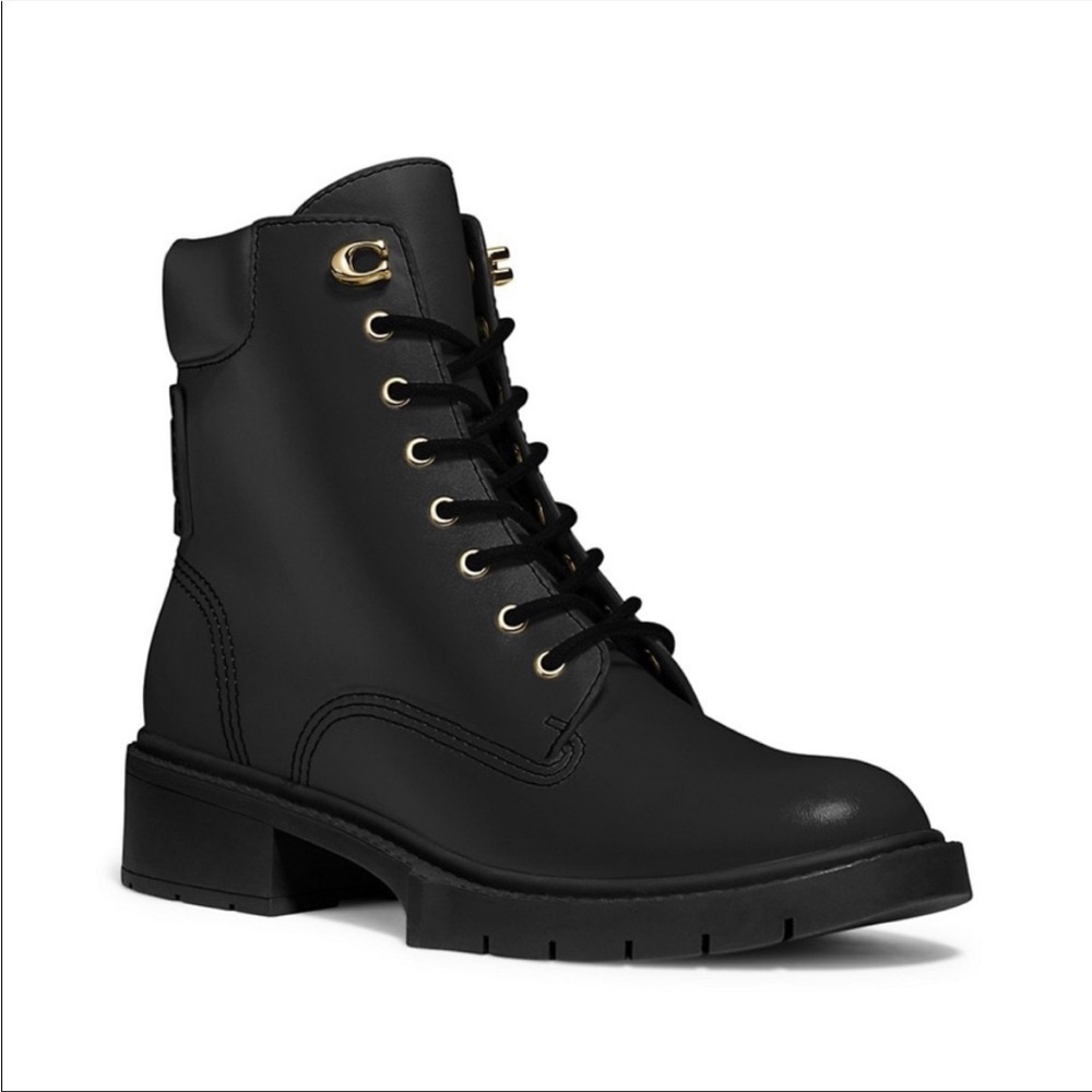 Coach Lorimer Leather combat boots sz 6 EUC - worn 3x